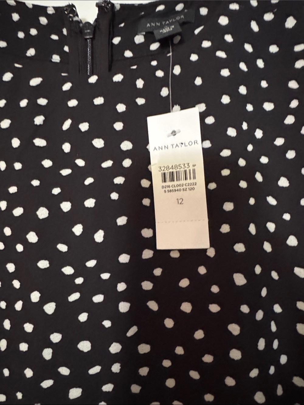 Ann Taylor Black and White Polka Dot Sleeveless Dress - Picture 5 of 6